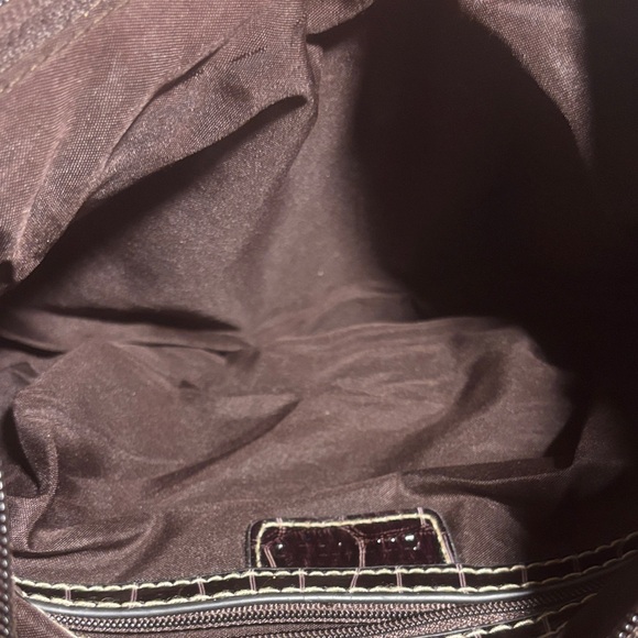 Treviso Dark Brown Croc-Embossed Crossbody Bag - Picture 3 of 3